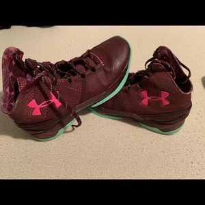 Maroon Under Armour high tops
